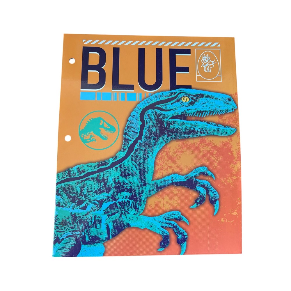 Jurassic World Blue Raptor‎ 3 Ring Binder Folder Dinosaur School Binder